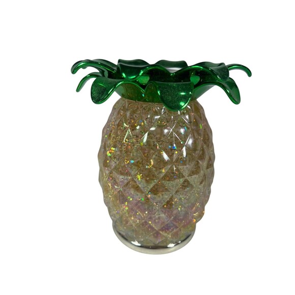 Bath & Body Works Light Up Glitter Pineapple Single Wick Candle Holder Globe New - Picture 4 of 11